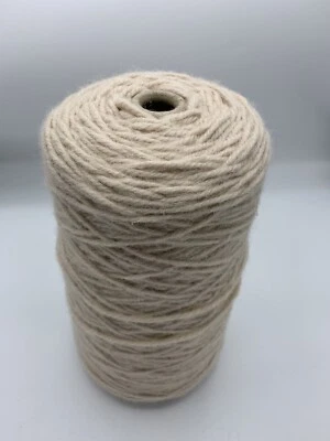 LINTON YARNS LTD 100%Wool Super Chunky,berber,knit,rug,Yorkshire Spun. 1000g Cone. light Sand.