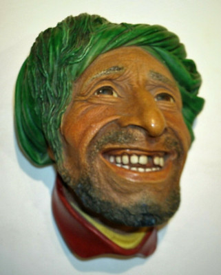 Vtg Bossons Chalkware Head ''Kurd'' 1963  England 5'' Granny Estate Find