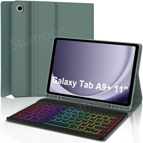 For Samsung Galaxy Tab A9 Plus 11"2023 Backlit Keyboard Leather Case Cove Mouse - Picture 11 of 64