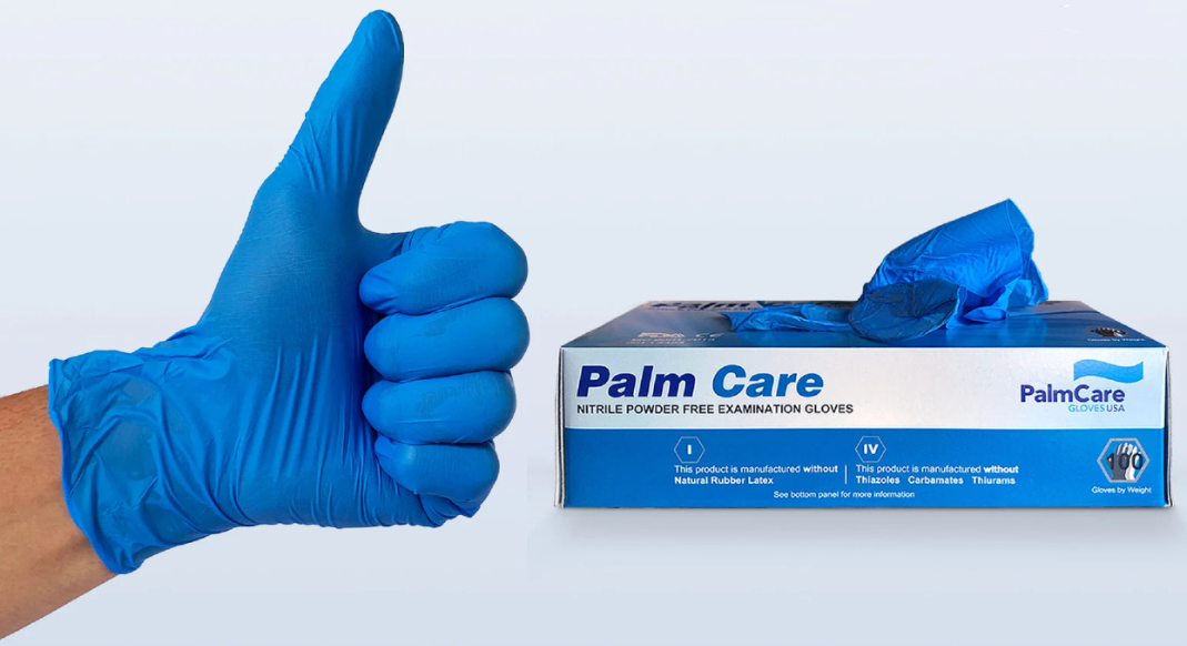 NEW PALM CARE - Powder Free Latex Free Nitrile Examination Gloves