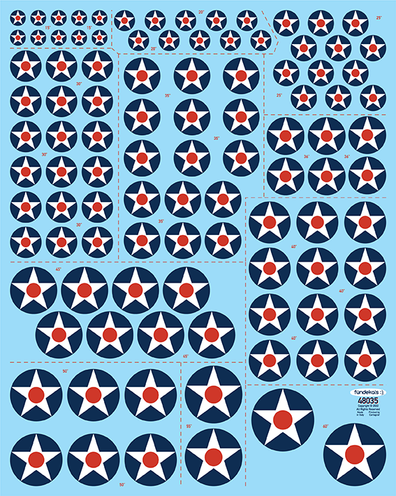 Fundekals 1/48 decals US National Insignias 1919-1942 - FUN48035 (Aircraft) Fundekals 1/48 decals US National Insignias 1919-1942 - FUN48035 (Aircraft)