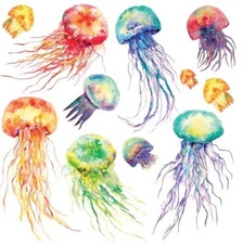Violette Stickers Colorful Jellyfish Crafts Planner Supply Scrapbook Ocean Life