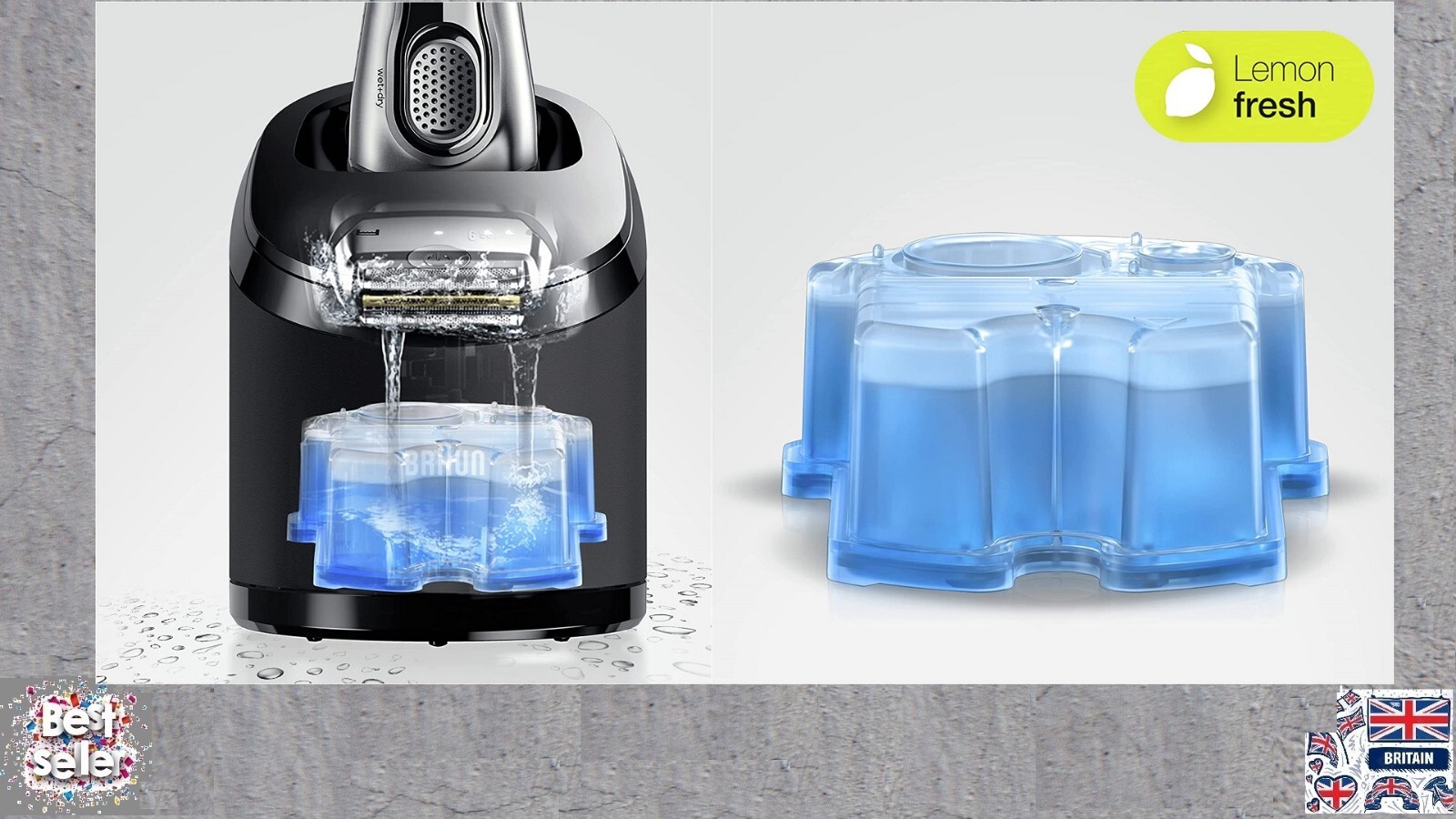 Braun Clean and Renew Electric Shaver Cleaning Cartridges Lemon Fresh