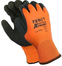 Fully Orange Latex & Black Sandy Latex Palm Coated Insulated Winter Glove (PAIR)
