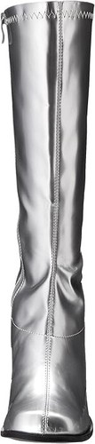 Ellie Sexy Nachtclub Tänzerin seitlicher Reißverschluss hoher Absatz Stiefel Erwachsene Frauen silber Gr. 7 - Bild 4 von 4