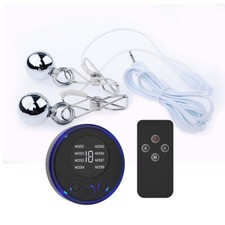 Multi-speed Shock Metal Intimate Stretching 2 Nipple Ring EStim Sounding Toy