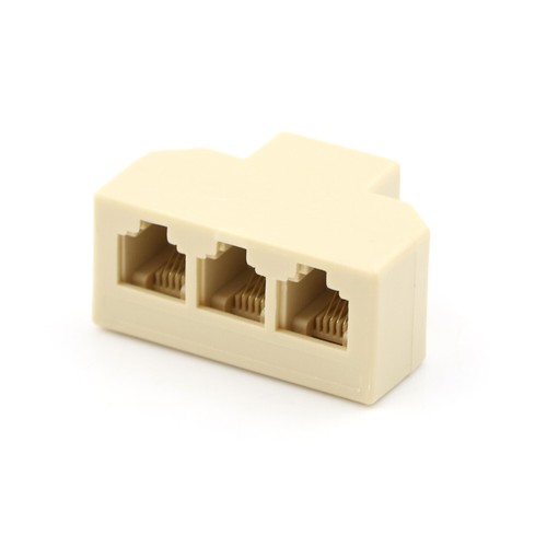 1PC RJ11 Splitter 3 Way Adapter 1 M to 3 F RJ-11 6P4C Phone Jack Splitter N*cx
