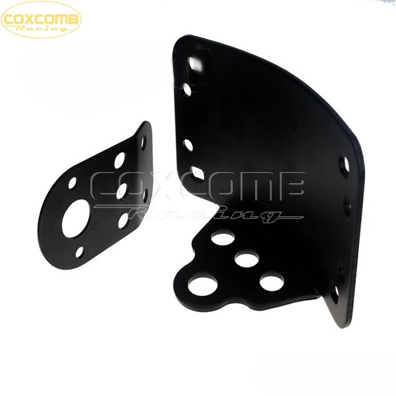 Soporte de matrícula de montaje lateral negro de 1 pieza para Harley Crusier Café Racer Foto 3 de 4