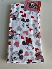 2 Pk Disney Mickey Minnie Mouse Hearts Valentines Kitchen Towels 16 X 26  NEW