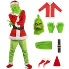 Grinch Cosplay Full Set Costume Xmas Party Christmas Santa Fancy Dress Outfit AU