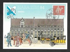 SWITZERLAND 1984 MAXIMUM CARD, NABA ZURI 84' STAMP EXHIBITION !! E77