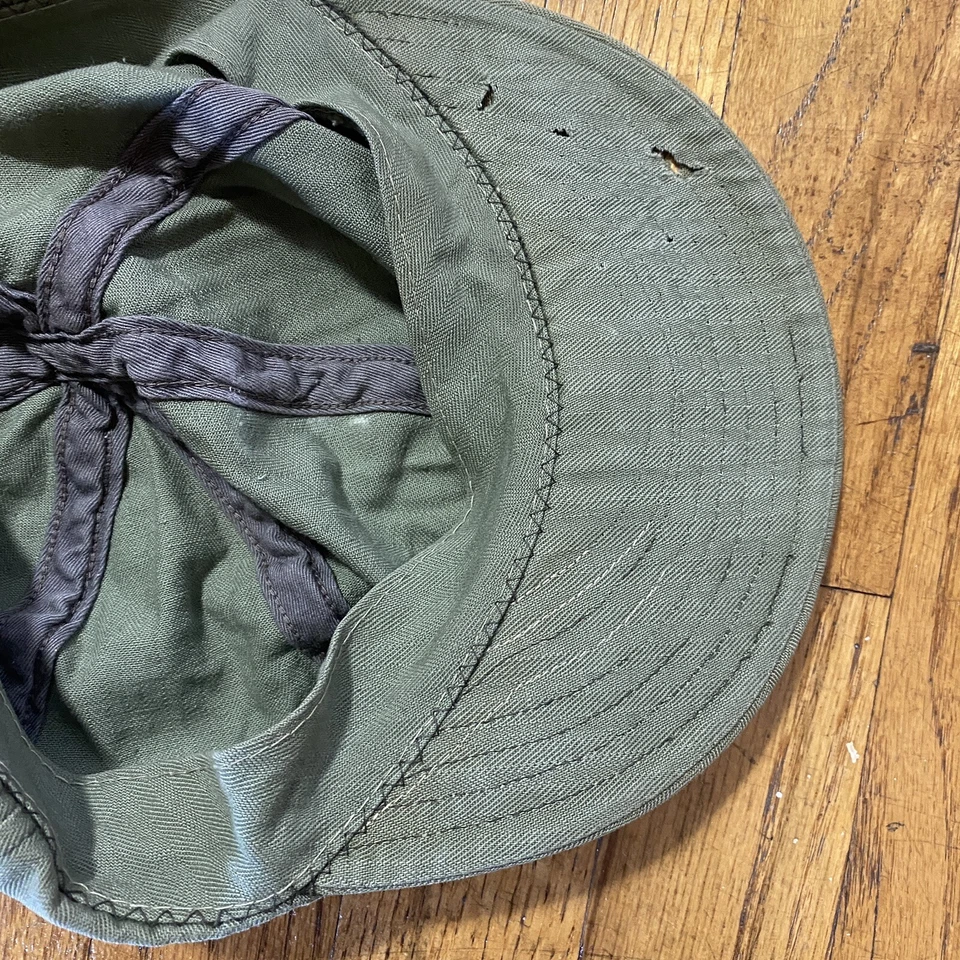 Gorra de Mecánico A-3 De Colección Segunda Guerra Mundial Sombrero 7 1/8 Ejército Fuerza Aérea USAAF SEGUNDA GUERRA MUNDIAL HBT A3 Foto 3 de 4