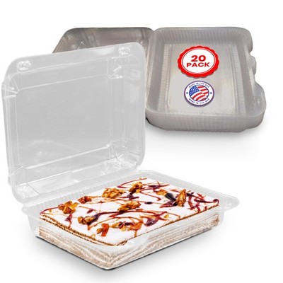 20 PCS Clear Deep OPS Clamshell Take Out Containers 10.5x8.37x2.87 Inch