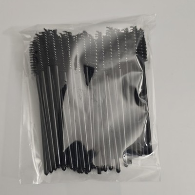 Disposable Black Mascara Brushes Plastic Eyelash Spoolie Pack