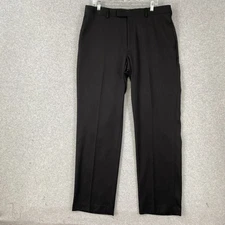 Perry Ellis Dress Pants Mens 36x34 Black Portfolio Flat Front Straight Career