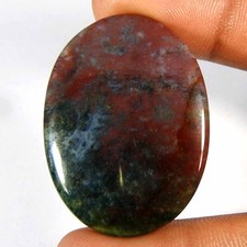 51.25Cts100 Natural Green Moss Agate Oval Cabochon Loose Gemstone
