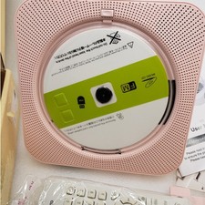 Bluetooth Portable Home CD Music Player w Remote Control Timer. Pink. Boombox