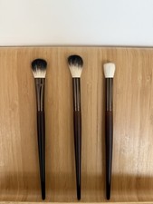 Natural Goat Hair Angled Contour Eyeshadow Smudge blending makeup Brush Set Of 3