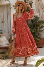 Spell & The Gypsy Maxi Dress Women’s Large Joni Gown Camp Fire Oversized Boho