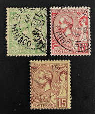 MONACO 1901 - TIMBRES oblitérés - YT  22 à 24 - Prince Albert Ier