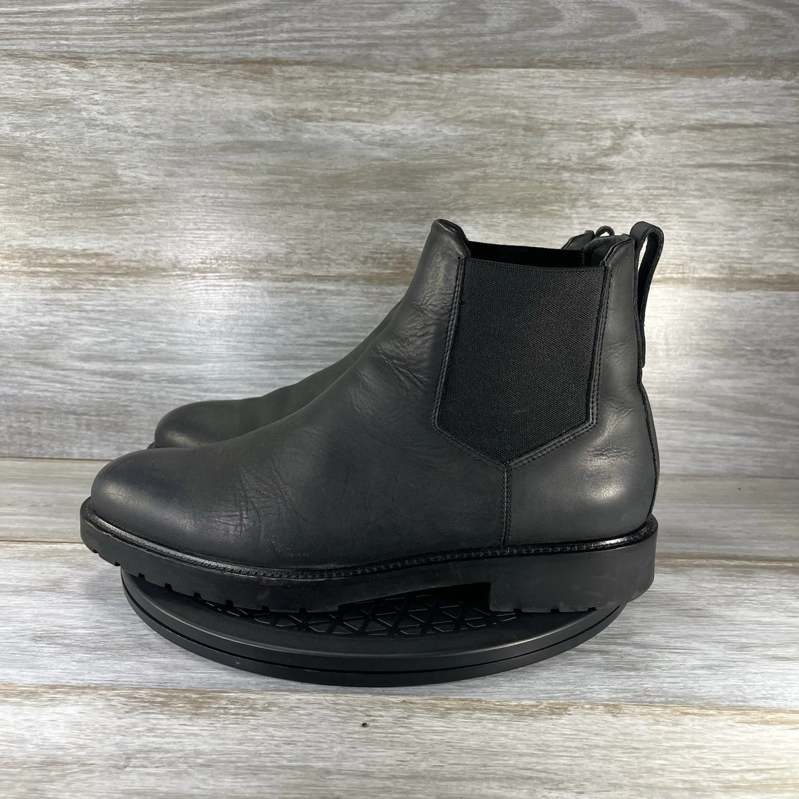 Ross & Snow Men’s Fabio Chelsea Black Leather Boots Size 8.5