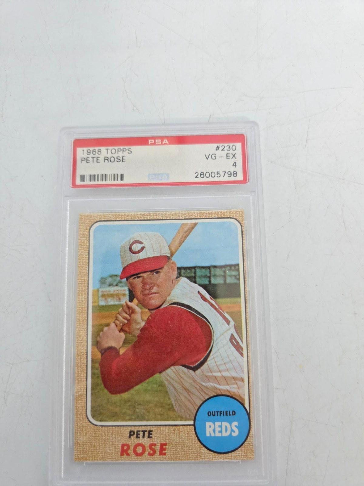 1968 Topps #230 Pete Rose Psa 4 Reds Freshly Graded New Label