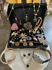 VTG Estate Costume Jewelry Mix Art Deco Victorian Brass/gf/mixed Metal/ Sterling