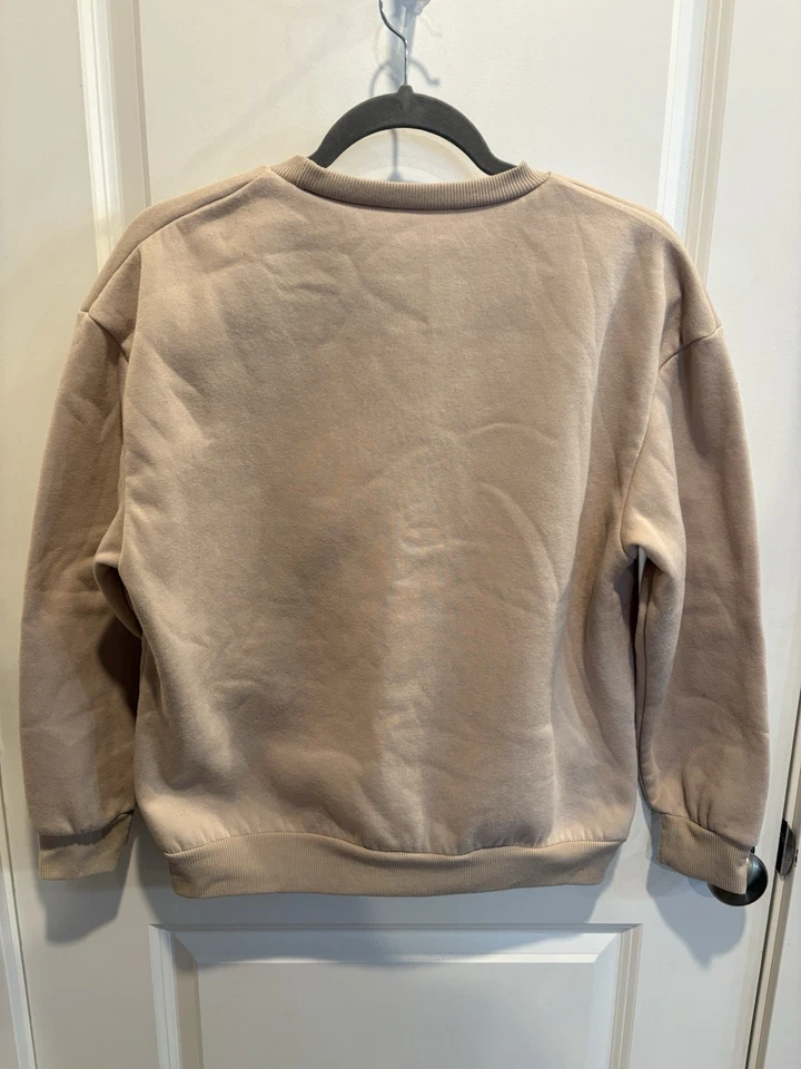 Sudadera Colorado Mujer Mediana Beige Gráfico Montaña Cuello Redondo Pullover Foto 3 de 4