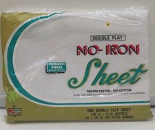 NEW Made In USA No-Iron 50/50 Full Fitted Sheet 54 x 75" Vintage Kmart