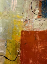 Abstract Colorful Modern Art Original Painting “The String”  16x12” paper