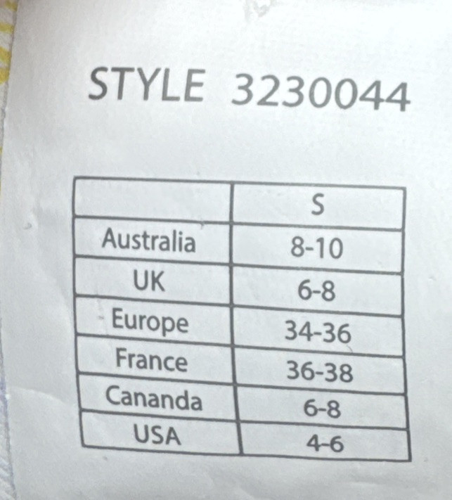 Sunseeker Womens Full Zip Blue Yellow White Long Sleeve Swim Top Sz 4/6 Stretch