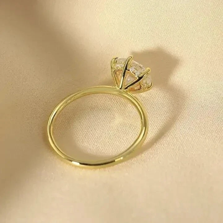 3.00CT Round Cut Lab Grown/CVD Diamond Solitaire Dainty Ring 925 Silver - Image 3 of 4