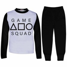 Kids Boys Girls Game Squad Cosplay Pyjamas Black Sleepwear Children PJs Set
