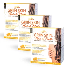 Griin Supplement for Hair, Skin & Nails – Collagen & Biotin –14 pouches (3-Pack)