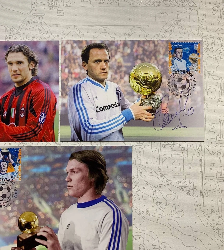 Juego de postales ¡El próximo balón de oro es tuyo! Firmado por Shevchenko/Belanov Foto 3 de 4