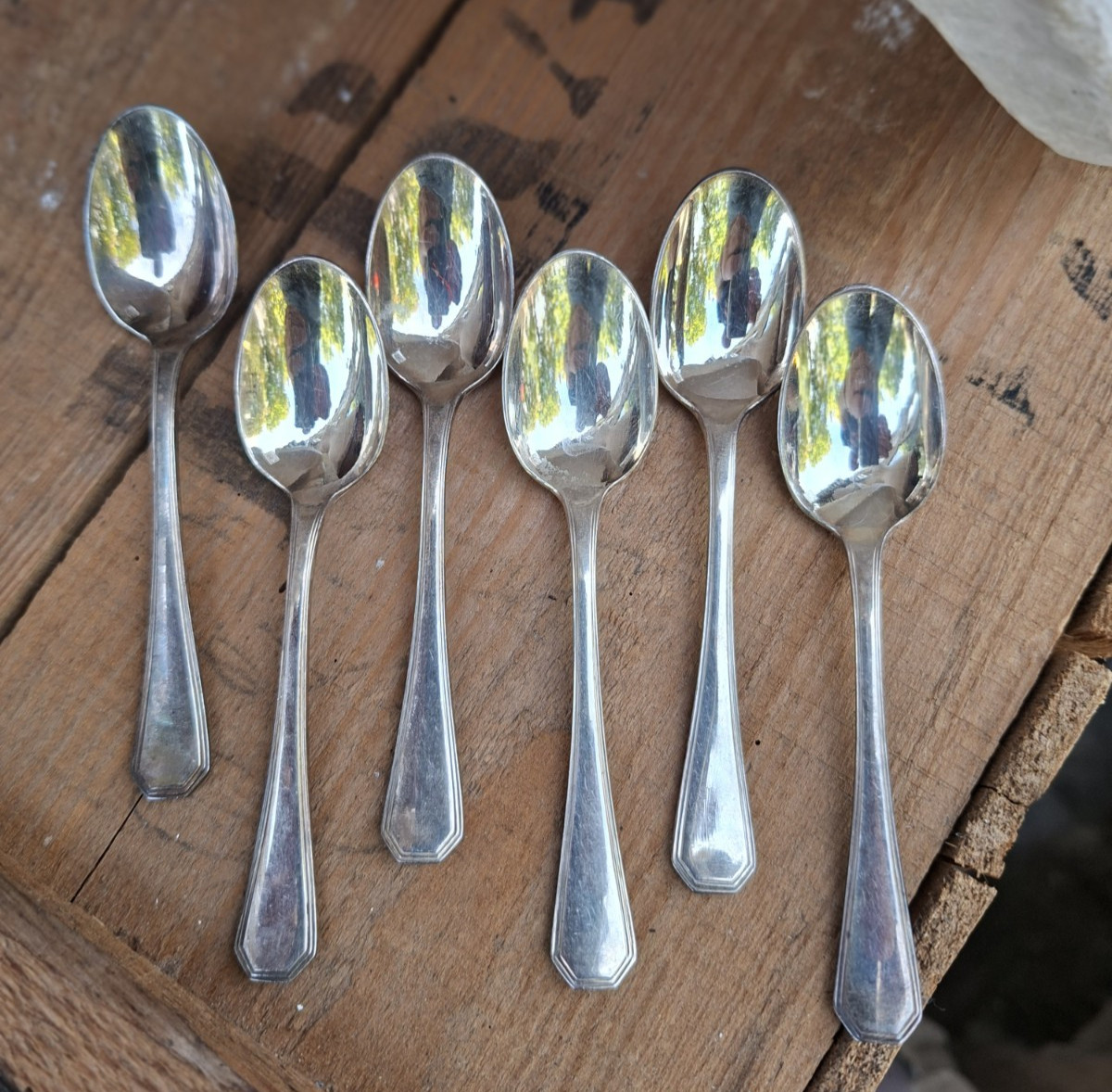 Christofle América Cucharas Moka Plata Plateada Silver Silber