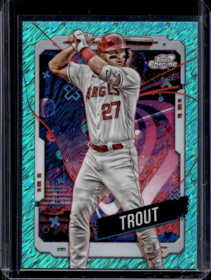 2024 Topps Cosmic Chrome Mike Trout Aqua Equinox Refractor #185/199 Angels