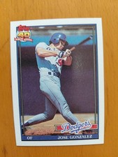 1991 Topps Jose Gonzalez Photo Error AND Glowback Variation Baseball Card