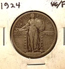 1924 STANDING LIBERTY SILVER QUARTER VG/F