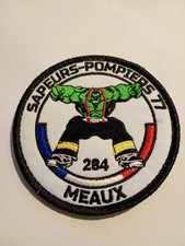 écusson Patch ,Pompier de Meaux 77, 8 cm, vintage.