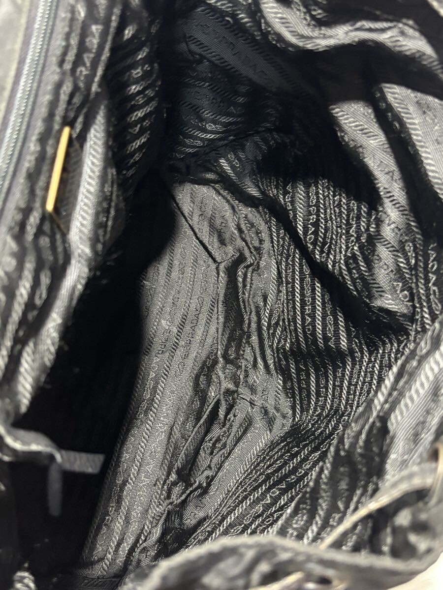 PRADA Logo Embossed Backpack Daypack  Leather Nylon Black for Men and Women P045 thumbnail 6