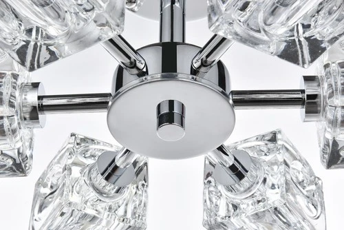 Elegant Lighting LD920F14 Lyra 6 Light 14"W Semi-Flush Ceiling - Chrome - Picture 9 of 12