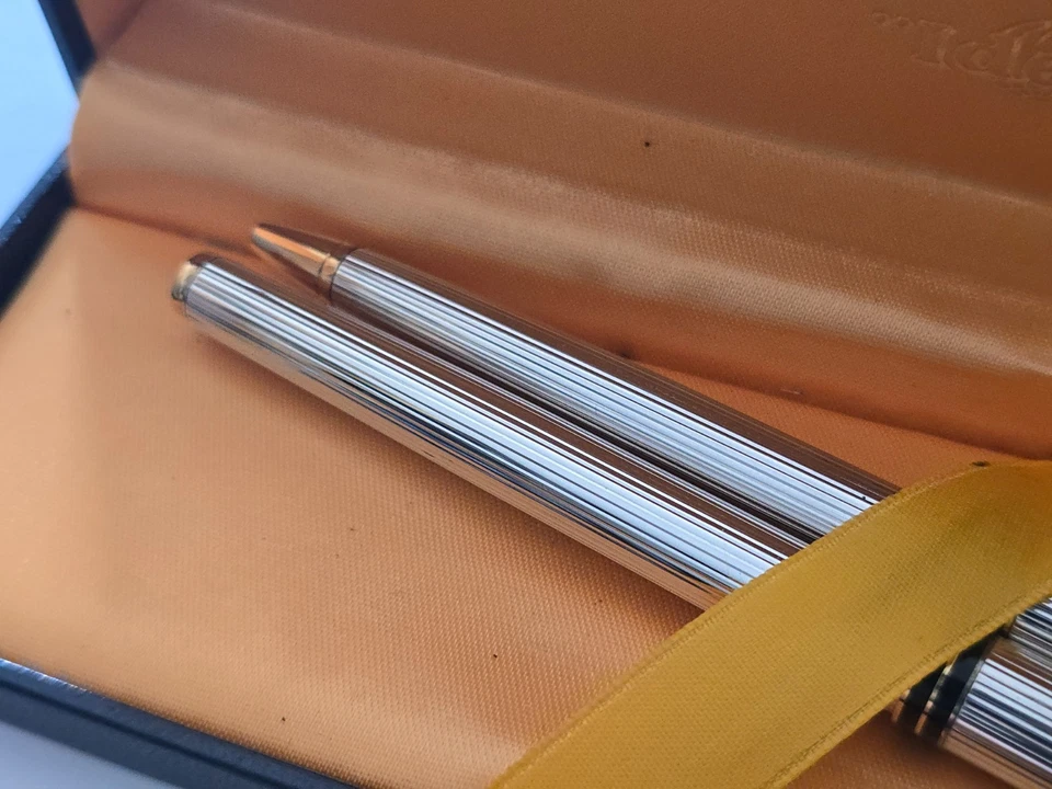 Juego de fuente y bolígrafo Waterman Ideal oro 18K plumín vintage caja original Foto 3 de 4