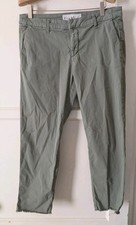 Frank And Eileen Wicklow Chinos Green Size 10 Italian Cotton Ankle Pants