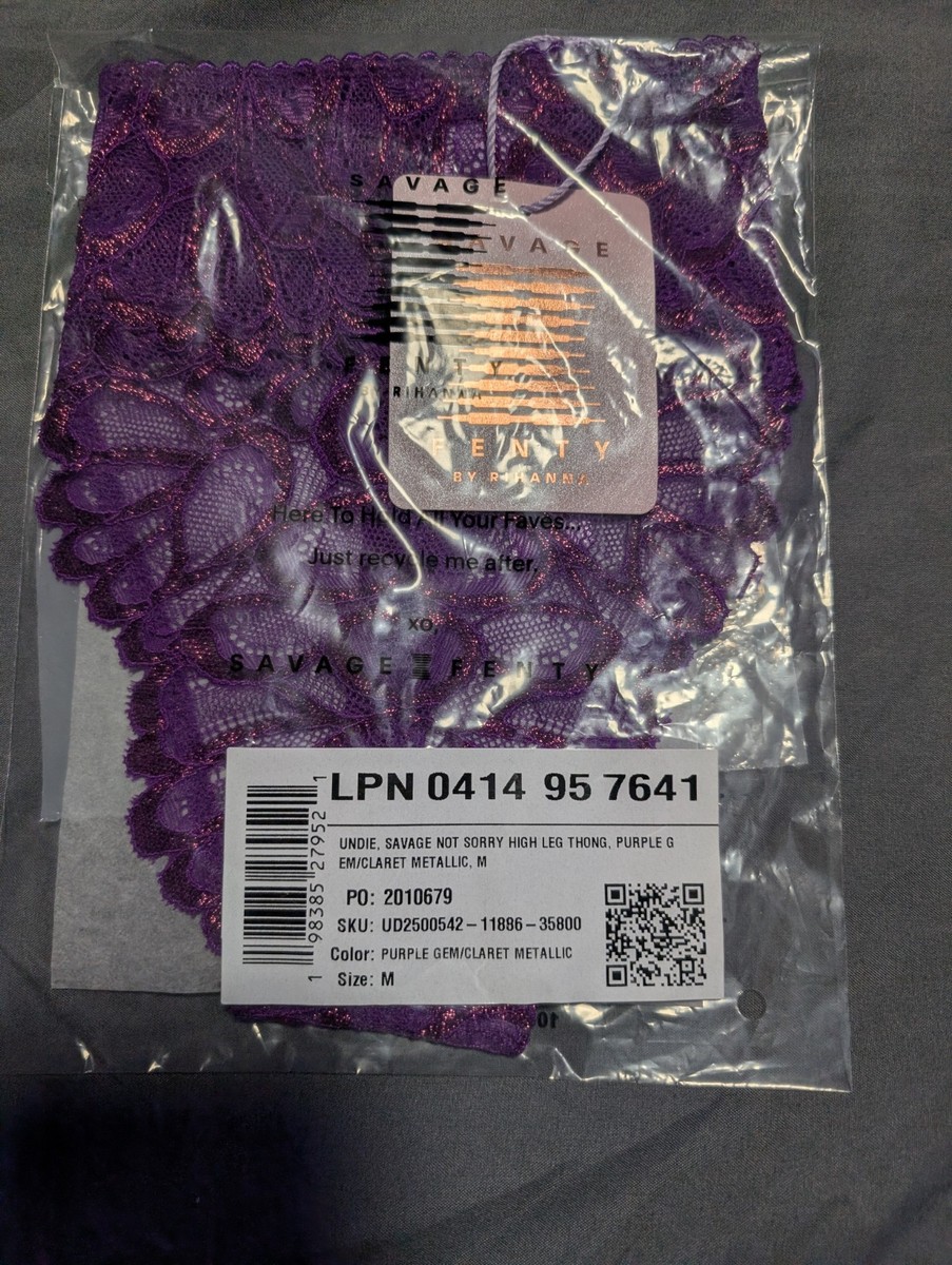 m Savage X Fenty Undie Medium Purple Gem /Claret Metallic High Leg