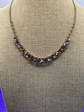 Light gold glass bead collar necklace