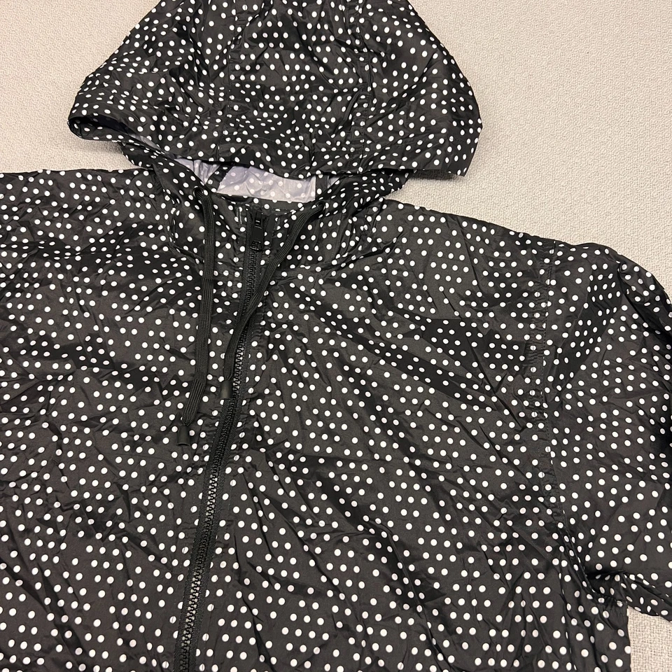 Chaqueta cortavientos Shed Rain para mujer mediana geométrica cremallera completa con capucha Foto 3 de 4