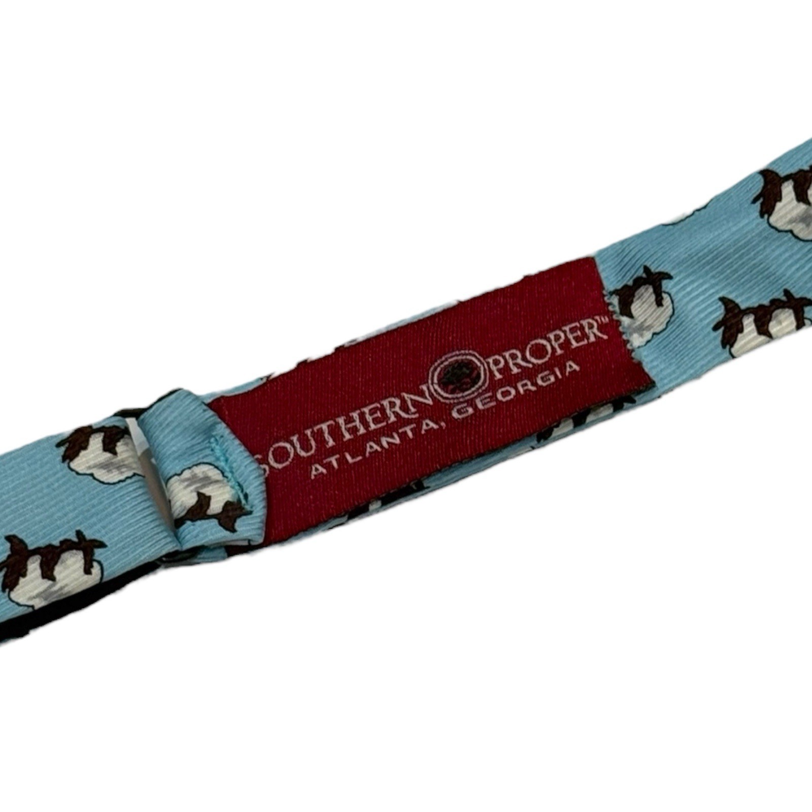 Blue silk Pattern Bow Tie - image 3