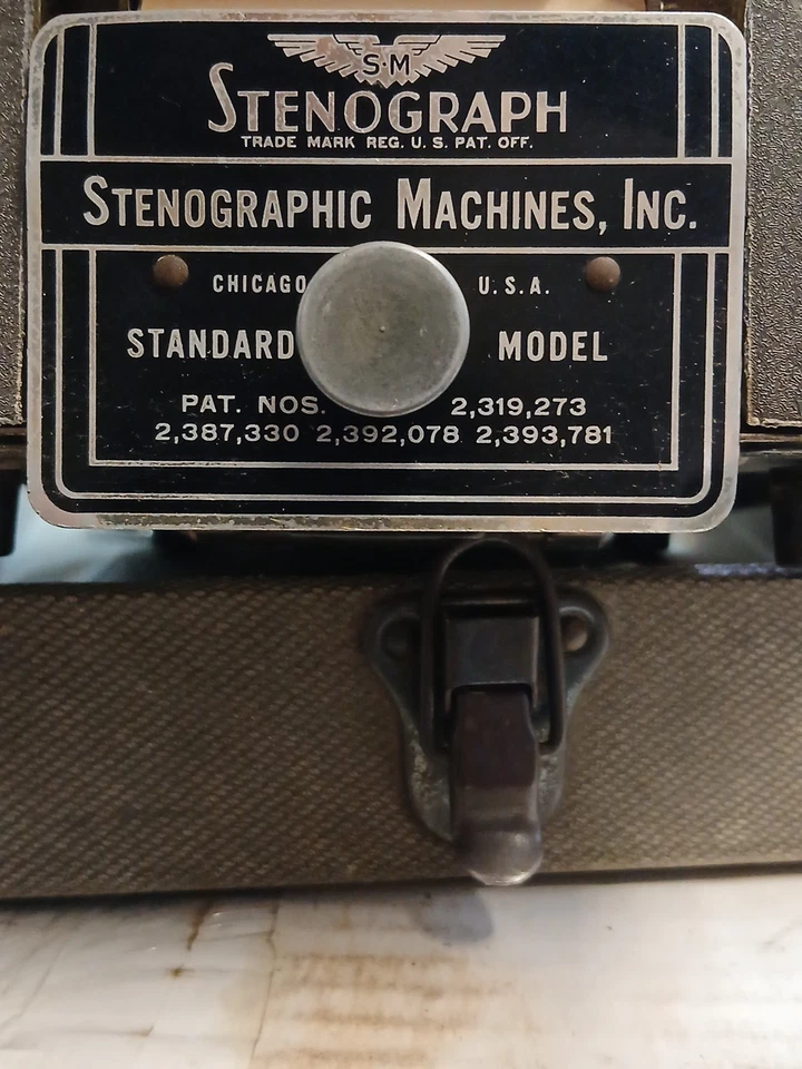 Máquina taquigráfica modelo taquigráfica vintage Stenograph Reporter con estuche Foto 4 de 4