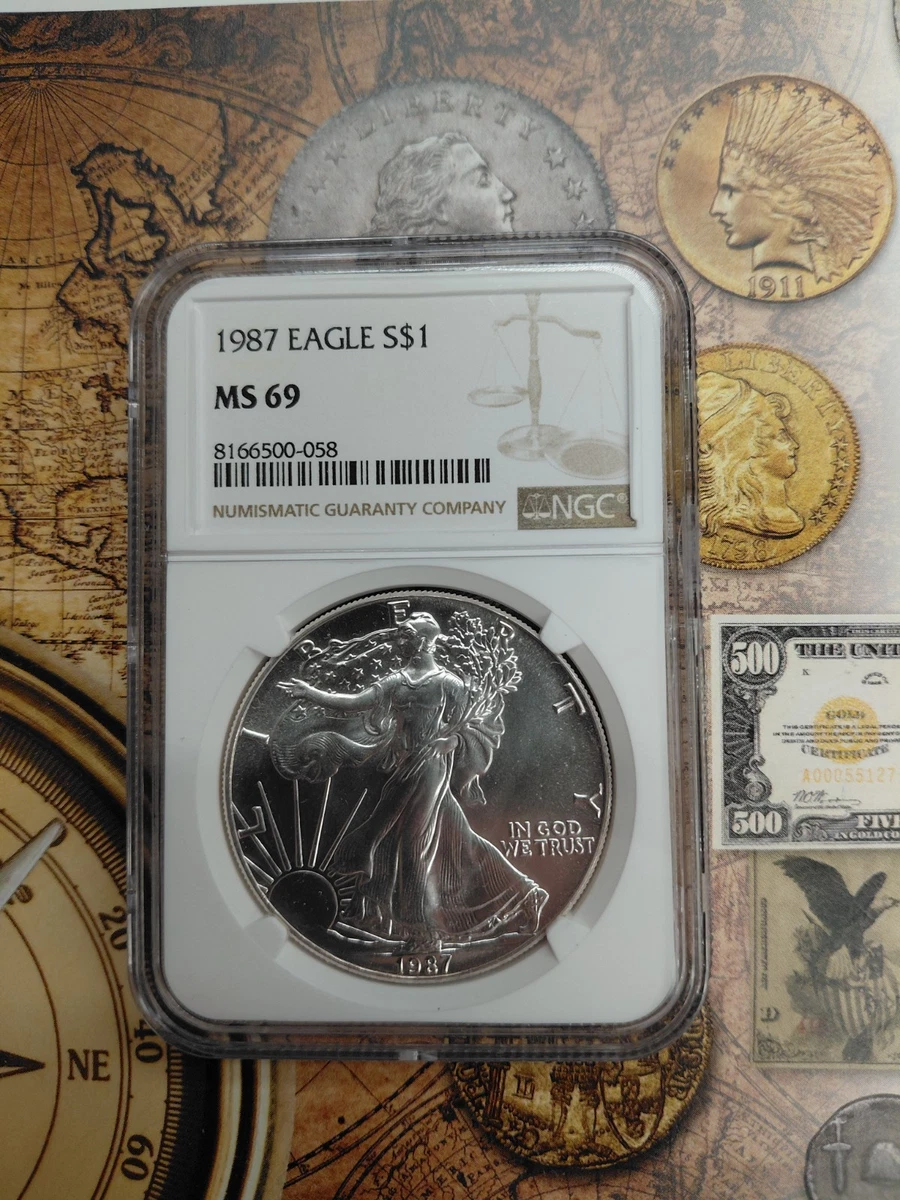 1987 MS 69 Graded American Eagle Silver Bullion Coins for sale | eBay